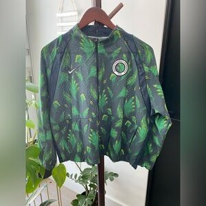 Nike Black and Green Leaf Print Jacket